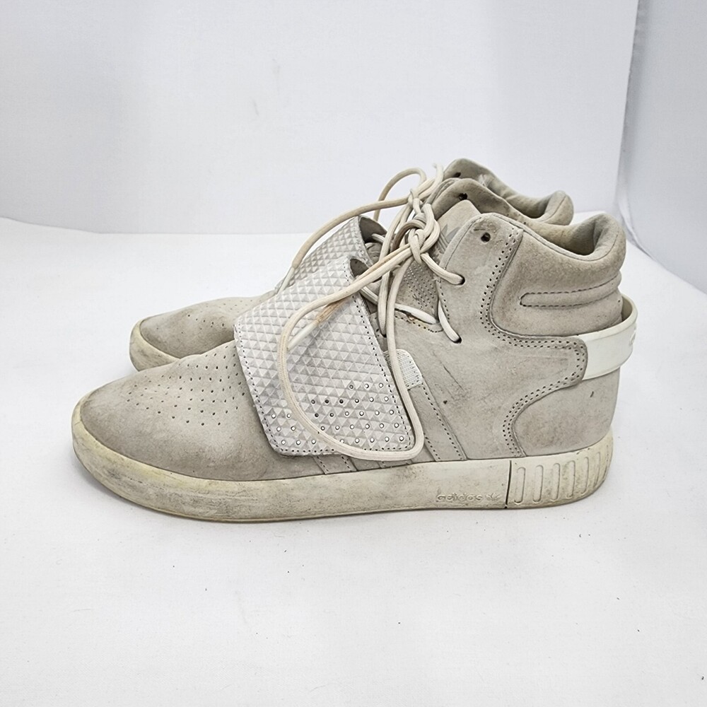 Adidas Tubular Invader Strap Off-White Men 9 Suede Leather Hi-Top Sneaker BB5038